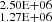 $ _{1.27\rm E+06}^{2.50\rm E+06} $