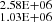 $ _{1.03\rm E+06}^{2.58\rm E+06} $