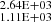 $ _{1.11\rm E+03}^{2.64\rm E+03} $