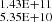 $ _{5.35\rm E+10}^{1.43\rm E+11} $