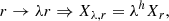 $$ \begin{aligned} r\rightarrow \lambda r\Rightarrow X_{\lambda ,r} = \lambda ^h X_r, \end{aligned} $$