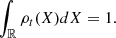 $$ \begin{aligned} \int _{\mathbb{R} } \rho _t(X) dX = 1. \end{aligned} $$