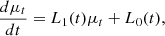 $$ \begin{aligned} \frac{d\mu _t}{dt} = L_1(t)\mu _t + L_0(t), \end{aligned} $$