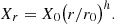 $$ \begin{aligned} X_r=X_0\bigl (r/r_0\bigr )^h. \end{aligned} $$