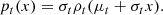 $$ \begin{aligned} p_t(x) = \sigma _t\rho _t(\mu _t+\sigma _tx). \end{aligned} $$