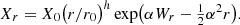 $$ \begin{aligned} X_r=X_0\bigl (r/r_0\bigr )^h\exp \bigl (\alpha W_r-\tfrac{1}{2}\alpha ^2r\bigr ). \end{aligned} $$