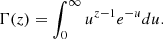 $$ \begin{aligned} \Gamma (z) = \int _{0}^{\infty } u^{z-1} e^{-u} du. \end{aligned} $$
