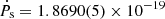 $ \dot P_{\mathrm{s}} = 1.8690(5)\times10^{-19} $