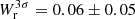 $ W_{\mathrm{r}}^{3\sigma} = 0.06\pm0.05 $