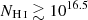 $ N_\mathrm{{\mathrm{H}\,\textsc{i}}}\gtrsim10^{16.5} $
