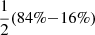 $ \frac{1}{2}(84\%{-}16\%) $