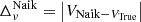 $ \Delta_{v}^{\mathrm{Naik}}= \left|V_{\mathrm{Naik} - V_{\mathrm{True}}}\right| $