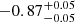$ -0.87_{-0.05}^{+0.05} $
