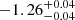 $ -1.26_{-0.04}^{+0.04} $