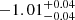 $ -1.01_{-0.04}^{+0.04} $