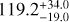 $119.2_{ - 19.0}^{ + 34.0}$