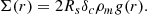 $$ \begin{aligned} \Sigma (r)&= 2R_s\delta _c\rho _mg(r).\\ \end{aligned} $$