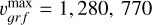 $\[v_{g r f}^{\max }=1,280,~770\]$