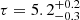 $ \tau = 5.2^{+0.2}_{-0.3} $