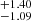 $ ^{+1.40 }_{-1.09 } $