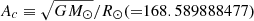 $ A_c \equiv \sqrt{G M_{\odot}}/R_{\odot} ({=}168.589888477) $