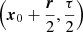 $ \left(\boldsymbol{x}_0+\frac{\boldsymbol{r}}{2}, \frac{\tau}{2}\right) $