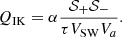 $$ \begin{aligned} Q_{\rm IK}&=\alpha \frac{{\mathcal{S} }_+{\mathcal{S} }_-}{\tau V_{\rm SW}V_a}. \end{aligned} $$