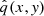 $ \hat q(x,\mathit{y}) $