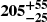 $ \boldsymbol{205^{+55}_{-25}} $