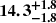 $ \boldsymbol{14.3^{+1.8}_{-1.8}} $