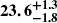$ \boldsymbol{23.6^{+1.3}_{-1.8}} $