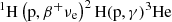 $ ^{1}\mathrm{H}\left(\mathrm{p},\beta^{+}\nu_{\mathrm{e}}\right)^{2}\mathrm{H}(\mathrm{p},\gamma)^{3}\mathrm{He} $