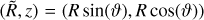$\[(\tilde{R}, z)=(R \sin (\vartheta), R \cos (\vartheta))\]$