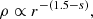 $$ \begin{aligned}&\rho \propto r^{-(1.5-s)}, \end{aligned} $$