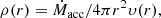 $$ \begin{aligned} \rho (r) = \dot{M}_{\rm acc} / 4\pi r^2 \upsilon (r), \end{aligned} $$