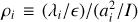 ${\rho _i} \equiv \left( {{\lambda _i}/} \right)/\left( {a_i^2/I} \right)$