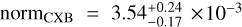 ${\rm{nor}}{{\rm{m}}_{{\rm{CXB}}}} = 3.54_{ - 0.17}^{ + 0.24} \times {10^{ - 3}}$