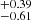$ _{-0.61}^{+0.39} $