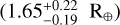 $\left( {1.65_{ - 0.19}^{ + 0.22}{{\rm{R}}_ \oplus }} \right)$