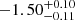 $ -1.50_{-0.11}^{+0.10} $