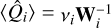 $\left\langle {{{\hat Q}_i}} \right\rangle = {v_i}{\bf{W}}_i^{ - 1}$