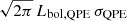 $ \sqrt{2\pi}\, L_{\mathrm{bol,QPE}} \, \sigma_{\mathrm{QPE}} $