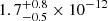 $ 1.7^{+0.8}_{-0.5} \times 10^{-12} $