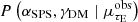 $ P\left({\alpha_{\mathrm{SPS}}},{\gamma_{\mathrm{DM}}}\mid {\mu_{\tau_{\mathrm{E}}}^{\mathrm{obs}}}\right) $