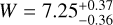 $W = 7.25_{ - 0.36}^{ + 0.37}$
