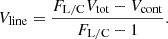 $$ \begin{aligned} V_{\rm line}=\frac{F_{\rm L/C} V_{\rm tot} - V_{\rm cont}}{F_{\rm L/C} - 1}. \end{aligned} $$