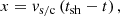 $$ \begin{aligned} x = v_\mathrm{s/c} \left(t_\mathrm{sh} -t\right), \end{aligned} $$