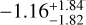 $\[-1.16_{-1.82}^{+1.84}\]$