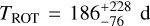 $\[T_{\mathrm{ROT}}=186_{-76}^{+228} \mathrm{~d}\]$