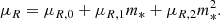 $$ \begin{aligned} \mu _R = \mu _{R,0} + \mu _{R,1}m_* + \mu _{R,2}m_*^2. \end{aligned} $$